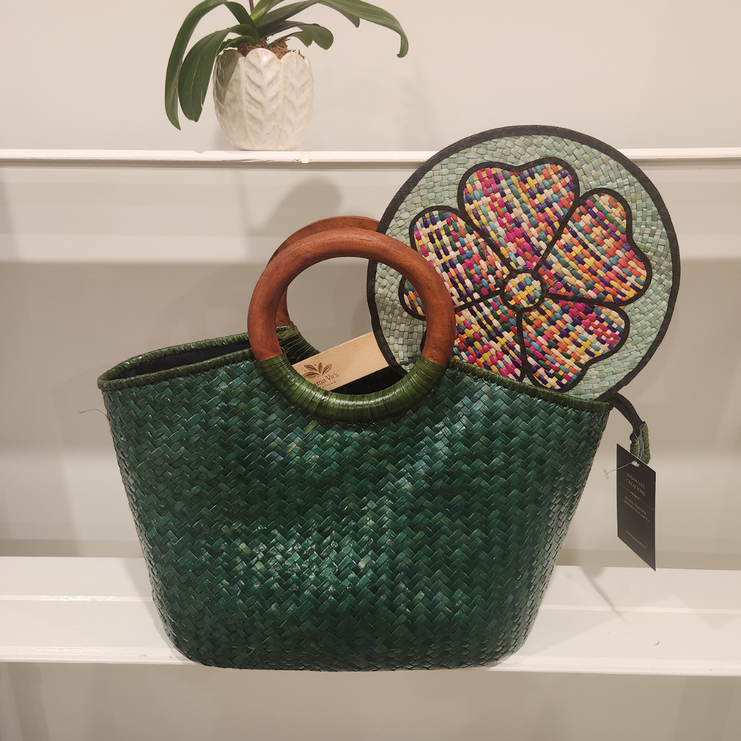 Green Classic Island Bag & Fan Set