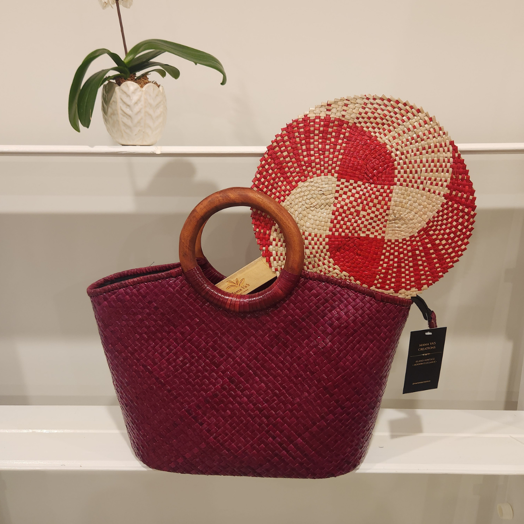 Red Classic Island Bag & Fan Set