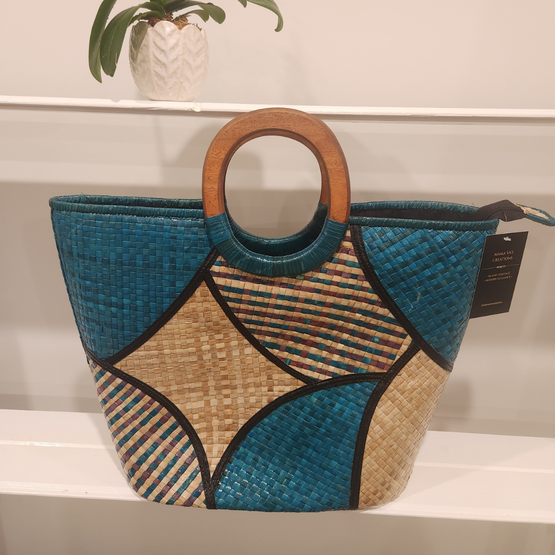 Blue Patchwork Island Bag