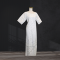 White Geometric Siapo Puletasi Size 18