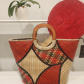 Red Patchwork Island Bag & Fan Set