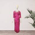 Bright Pink Tropical Leaf Puletasi - Size 16