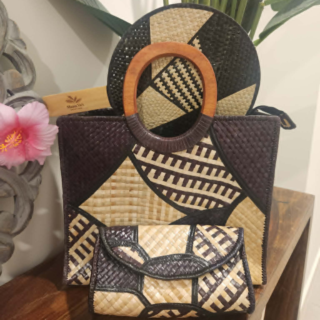 Square Island Bag, Fan & Clutch Set