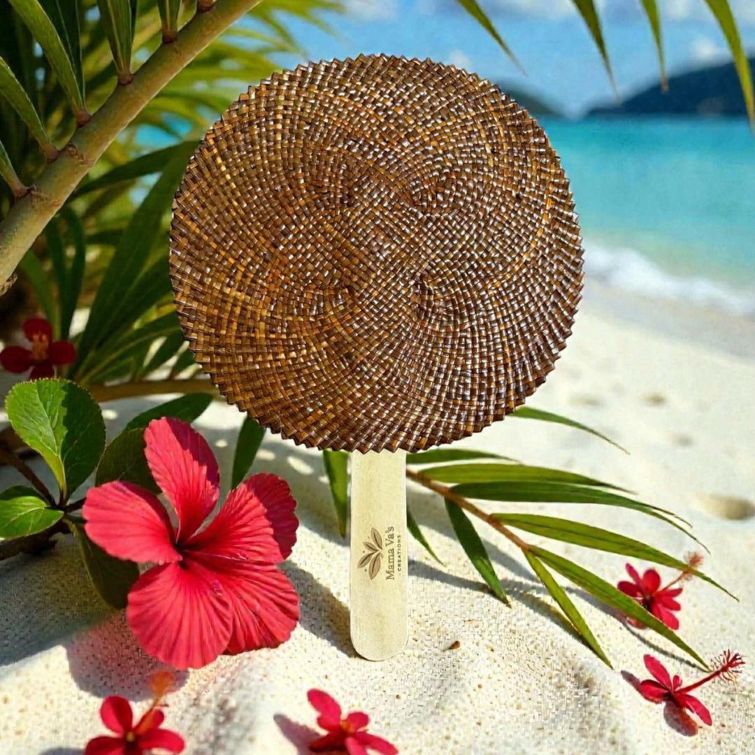 Island Hand Fan – Classic Island Weave