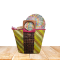 Confetti Weave Island Tote & Fan Set