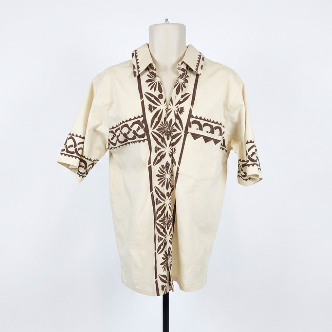 Cream & Brown Signature Collection Men's Shirt