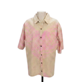 Cream & Pink Tropical Leaf Men's Shirt - Size 3XL