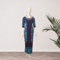 Deep Purple & Teal Geometric Puletasi - Size 12