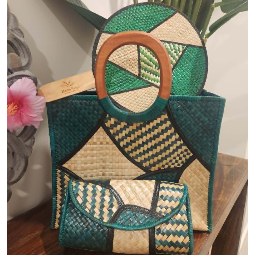 Square Island Bag, Fan & Clutch Set
