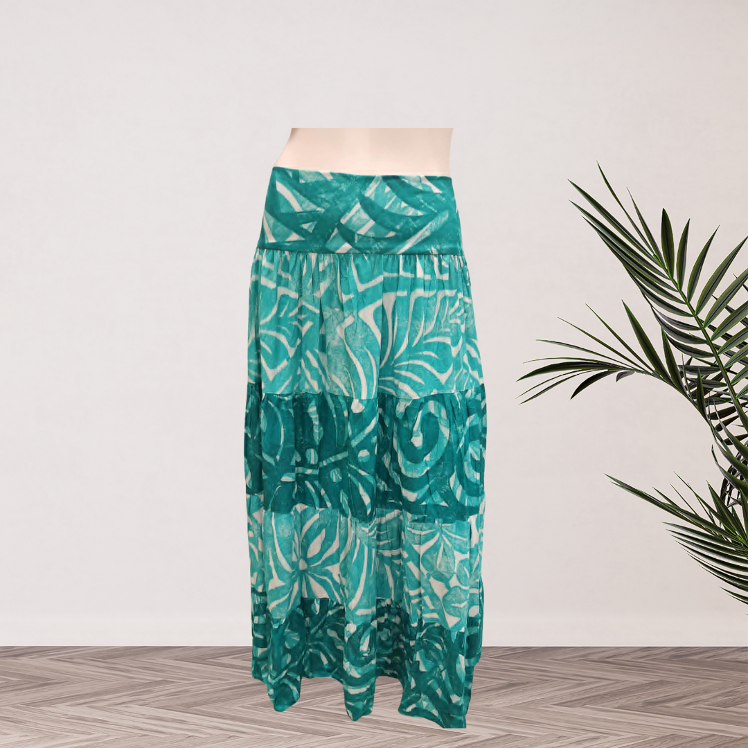 Green Tiered Island Skirt - Size 18