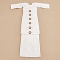 Kids White Hand-Painted Elei Puletasi Size 10