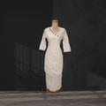 White Hand-Painted Elei Puletasi Size 14