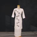 White Hand-Painted Elei Puletasi Size 12
