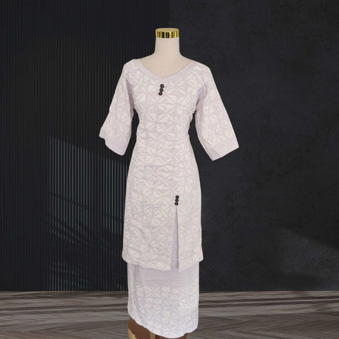 White Elei Puletasi with Button Detail Size 20