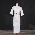 White Hand-Painted Elei Puletasi Size 12