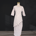 White Hand-Painted Elei Puletasi Size 18
