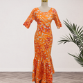 Vibrant Orange & Pink Floral Elei Maxi Dress – Size 16