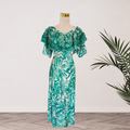 Emerald Green Tropical Ruffle Maxi Dress Size 20