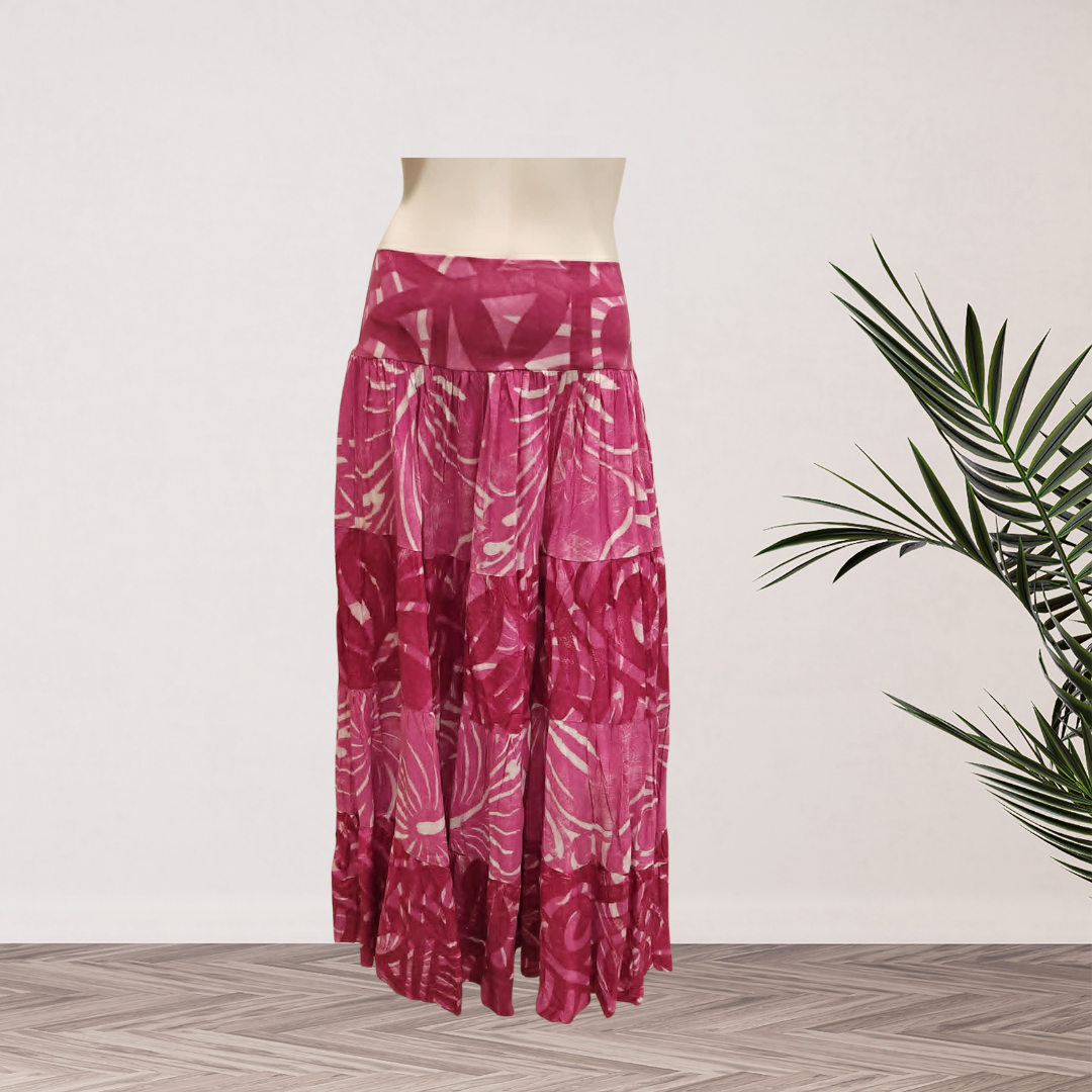 Maroon Tiered Island Skirt - Size 16