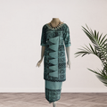 Mint & Navy Zigzag Siapo Puletasi - Size 14