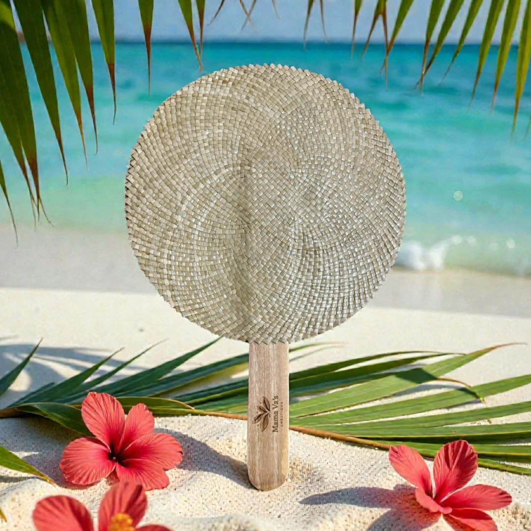 Island Hand Fan – Classic Island Weave