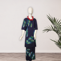 Navy Tropical Leaf Puletasi - Size 26