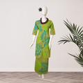 Olive Green Leaf Print Puletasi - Size 14