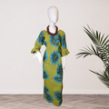 Olive Green Tropical Leaf Puletasi - Size 22