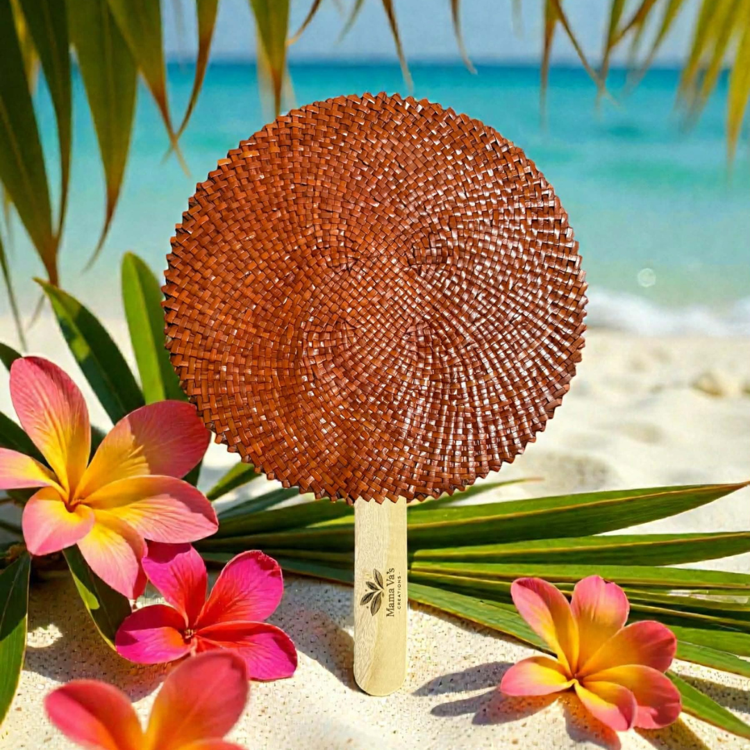 Island Hand Fan – Classic Island Weave