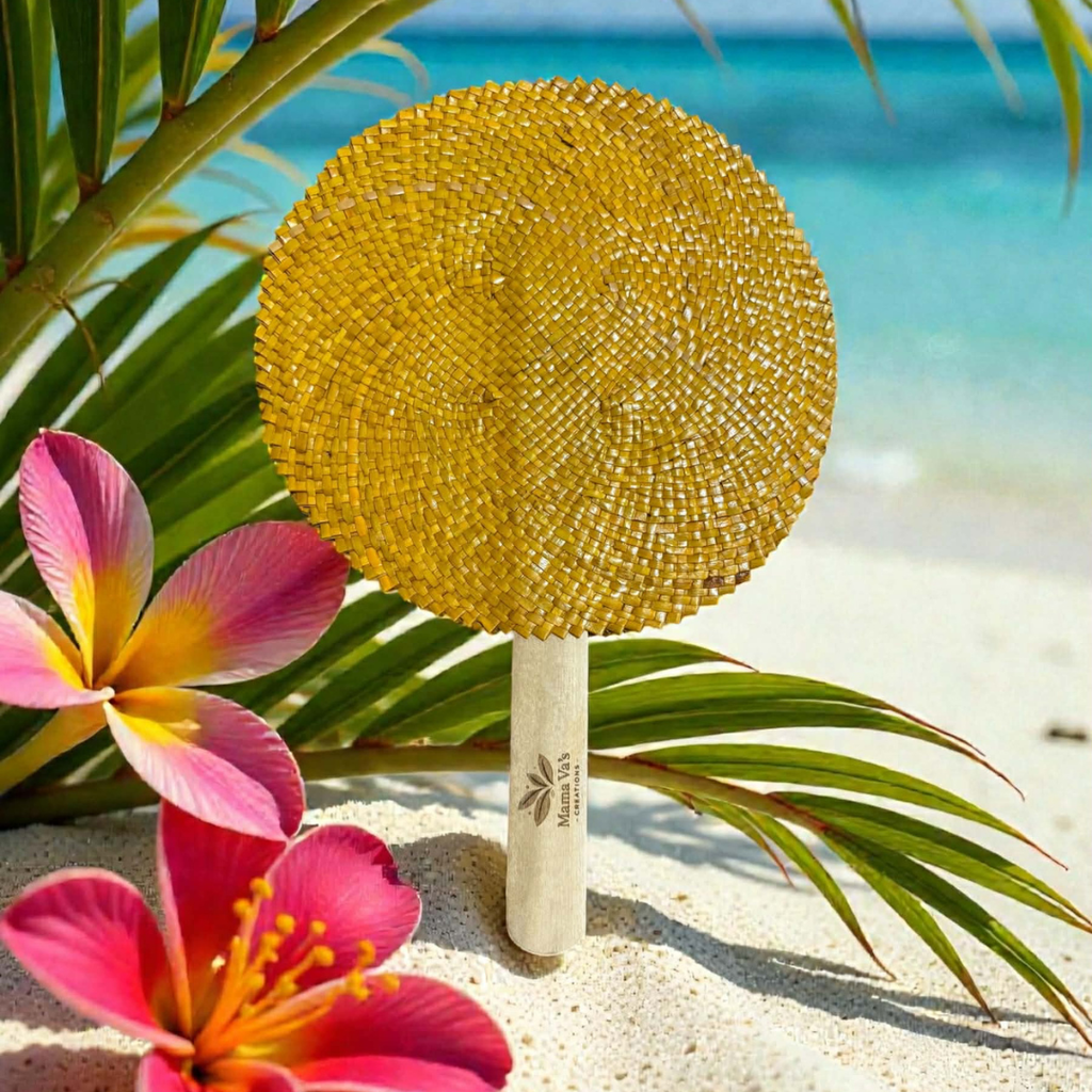 Island Hand Fan – Classic Island Weave