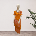 Orange & Pink Geometric Puletasi - Size 14