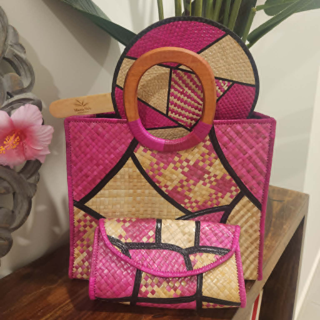 Square Island Bag, Fan & Clutch Set