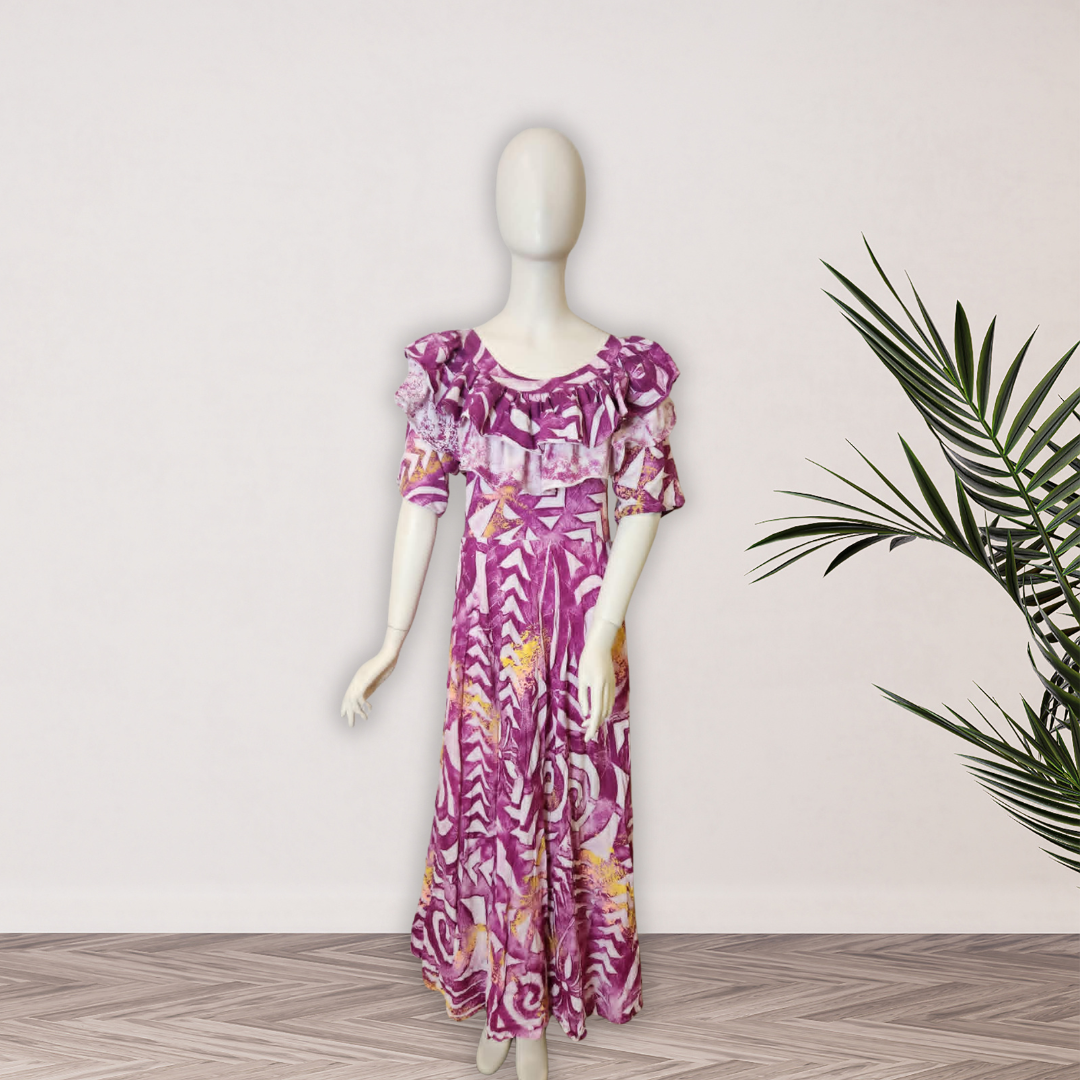 Purple Elei Ruffle Dress - Size 22