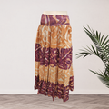 Purple/Beige Tiered Island Skirt - Size 12