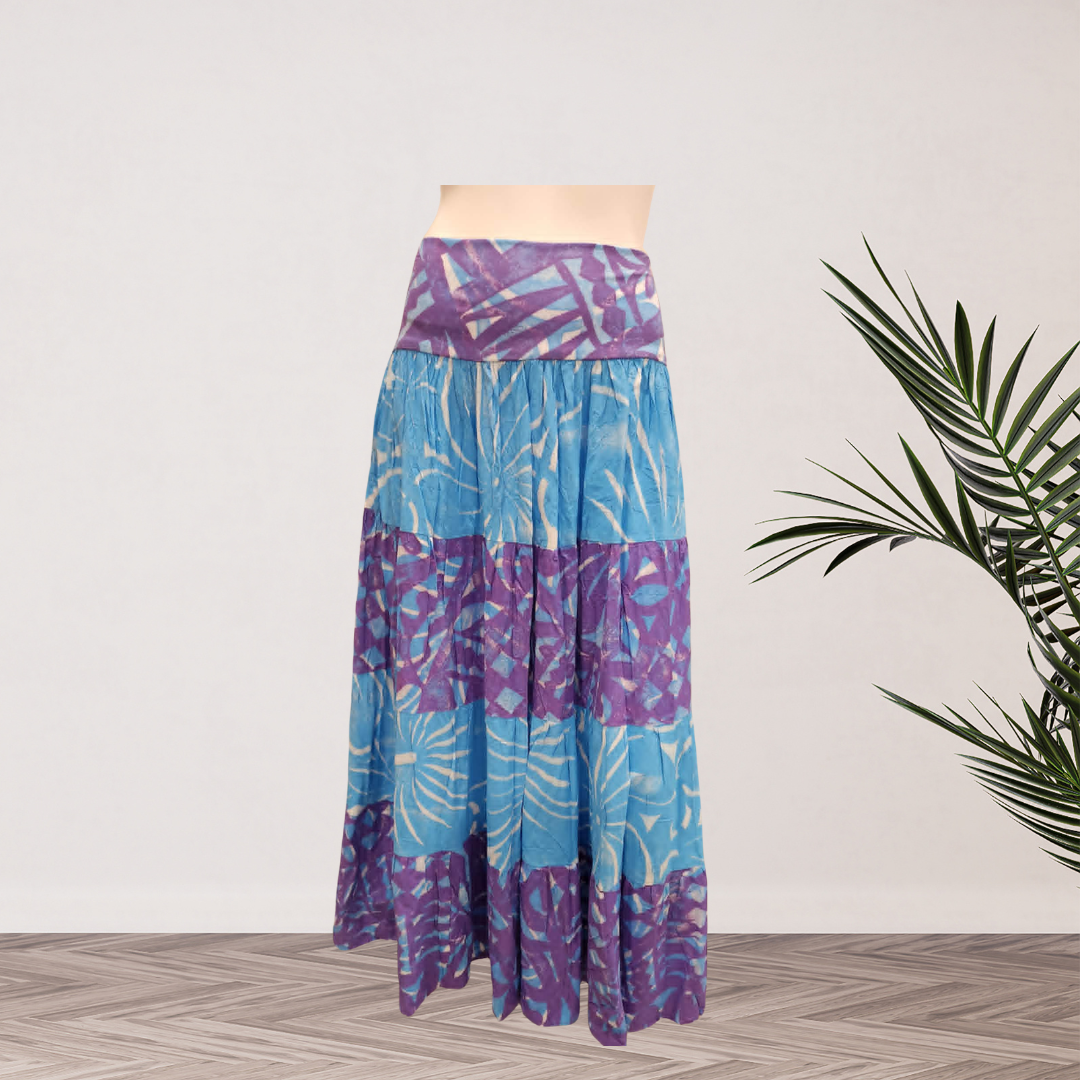 Purple/Blue Tiered Island Skirt - Size 18