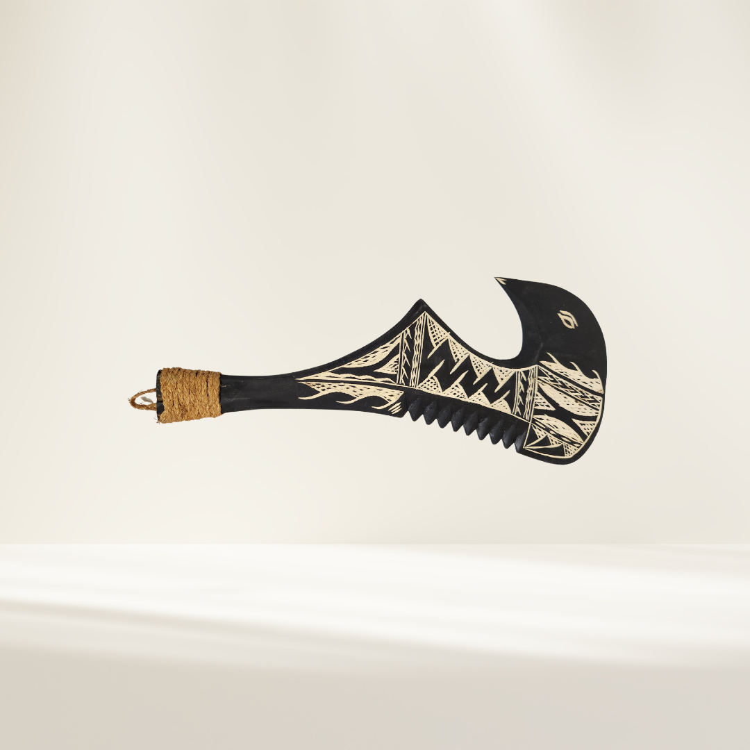 Samoan Wood Carved War Club 30cm