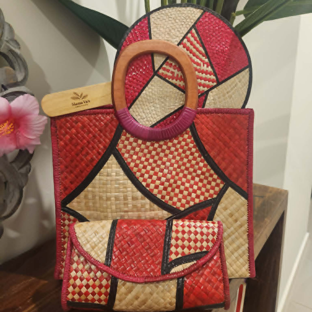 Square Island Bag, Fan & Clutch Set