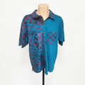 Teal & Purple Tropical Elei Men's Shirt - Size 3XL