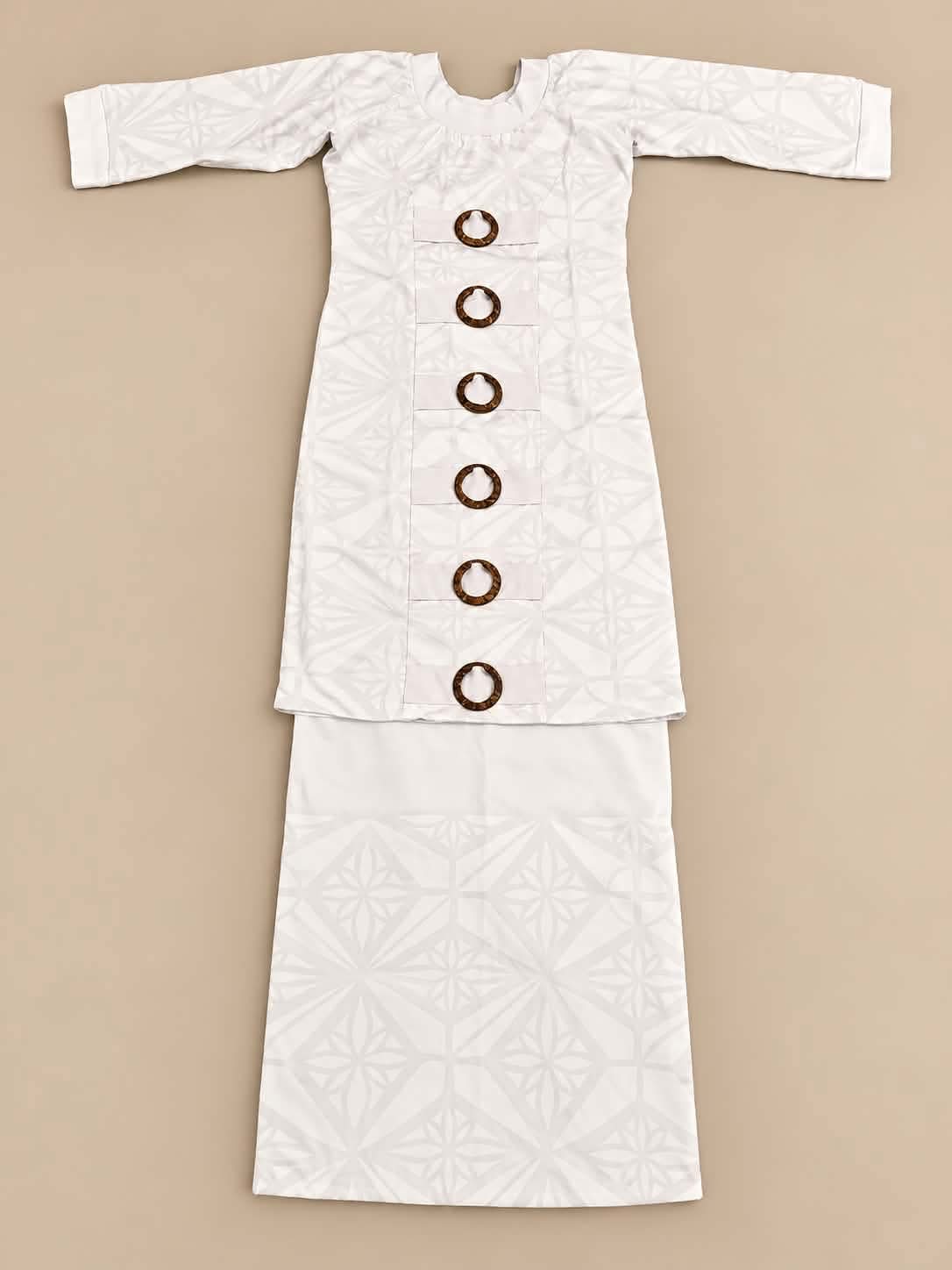 Kids White Elei Puletasi Size 10